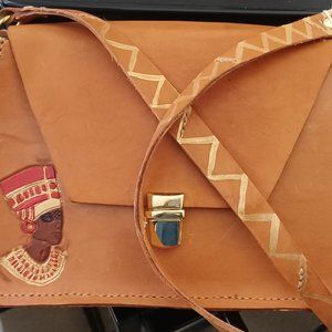 Leather Handmade Egyptian-Themed Handbag